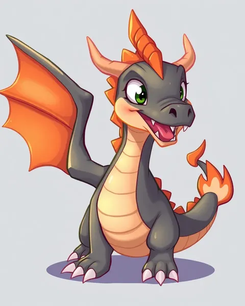 Image de dragon cartoon décrite