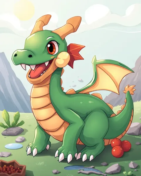 Image de dragon de cartoon décrivant une créature de fantasy farouche