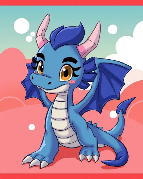 Image de dragon de dessin animé avec haleine de feu