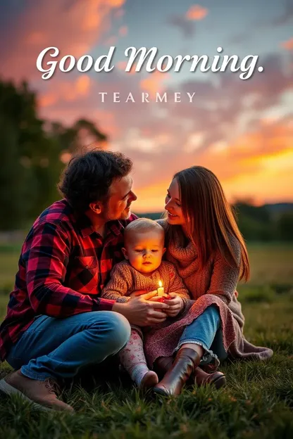 Image de famille du matin agréablement capturée