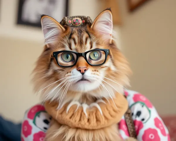 Image de la famille peluche de la dame au chat