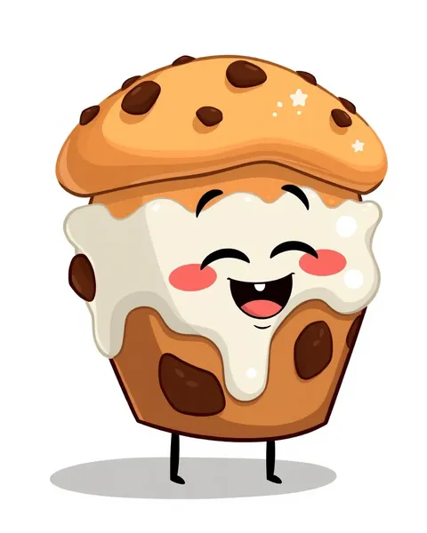 Image de muffin de bandes dessinées d'un muffin