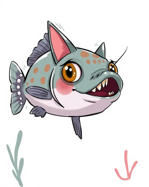 Image de poisson-chat de dessin animé : trahison en ligne par image de poisson-chat