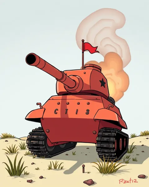 Image de tank cartoon : Scène amusante et ludique