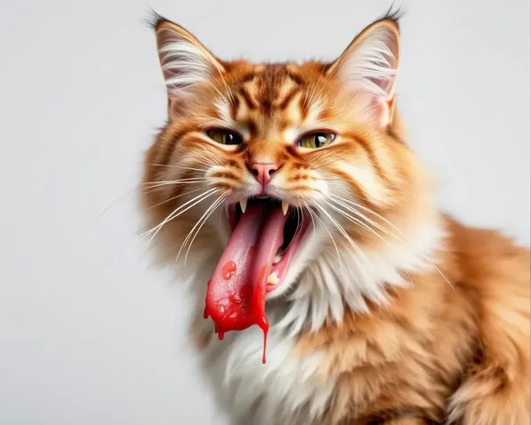 Image de vomissement de boulettes de poils de chat : débâcle en fureur