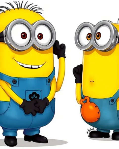 Image du Minion en bandes dessinées montrant des conceptions comiques de personnages