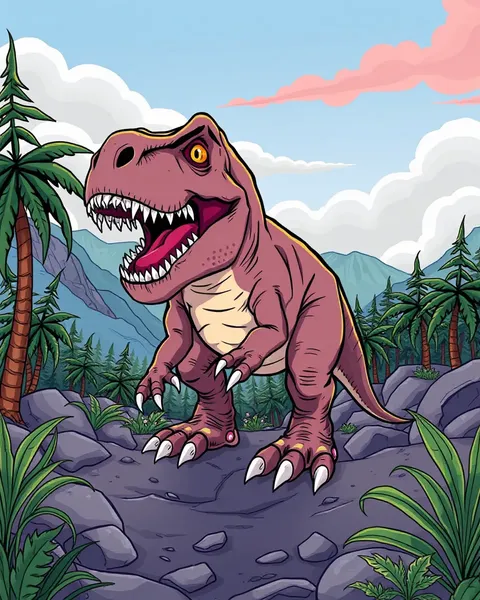 Image du T-Rex en cartoon : Tyrannosaurus Rex en cartoon