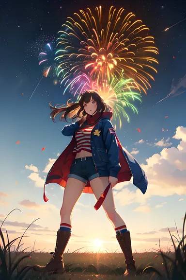 Images colorées du 4 juillet animées