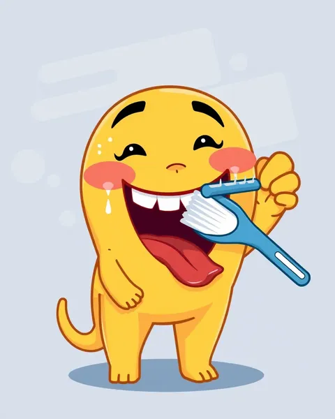 Images comiques de brushing des dents pour enfants