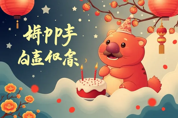 Images d'anniversaire chinoises avec des designs colorés