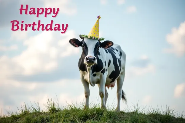 Images d'anniversaire de vache, répétez-le