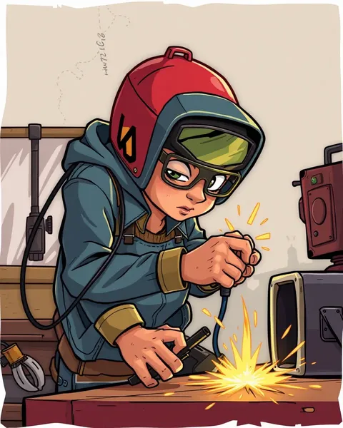 Images de Cartoon Welder : Images de Cartoon des Outils du Soudage