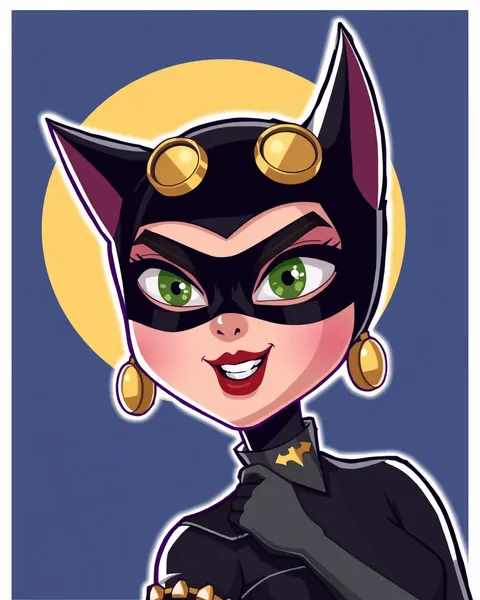 Images de Cartoon de Catwoman : Portraits de charme vils