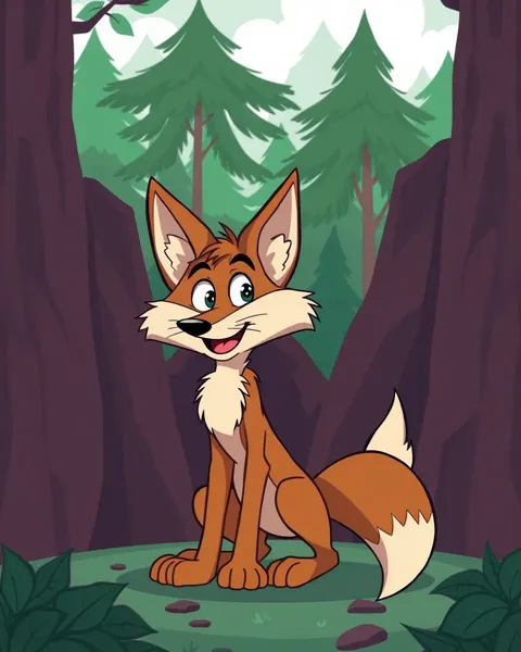 Images de Cartoon de Coyote Illustrant des Aventures Étranges