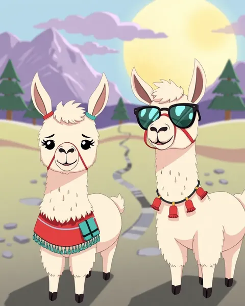 Images de Cartoon de Llamas : Conception de Cartoon de Llama