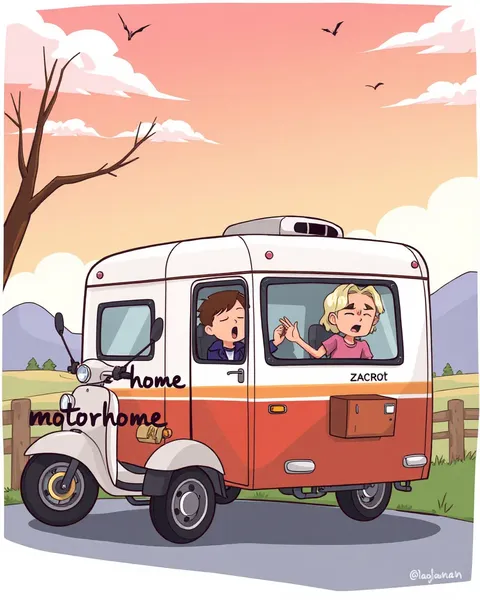 Images de Cartoon de Motorhome pour l'Expression Artistique