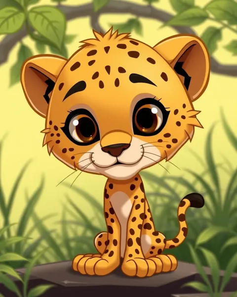 Images de Cheetah en Bande Dessinée pour des Fins Éducatives et d'Apprentissage