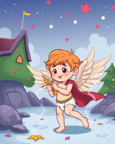 Images de Cupidon de cartoon pour des illustrations romantiques