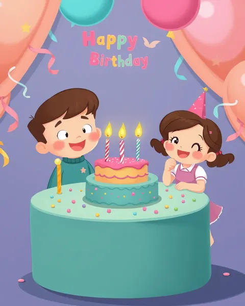 Images de Fête d'Anniversaire en Forme de Dessin Animé pour des Moments Joyeux et Colorés