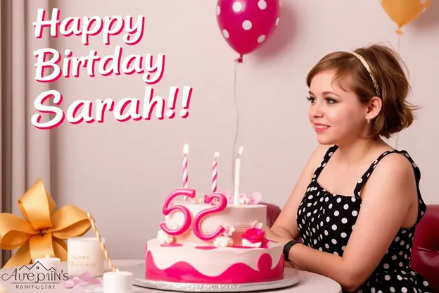 Images de Joyeux Anniversaire Sarah avec Couleurs Vivantes