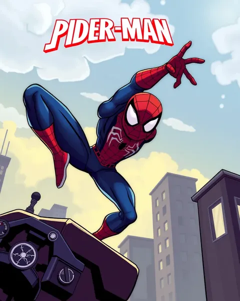 Images de Spiderman : action classique de lancers de filets en cartoon