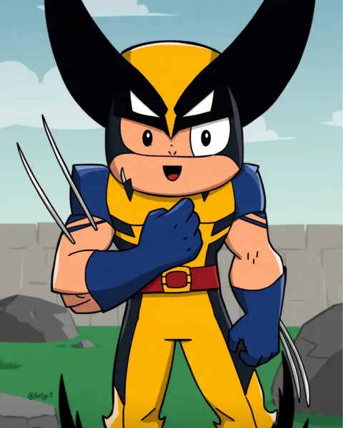 Images de Wolverine affichées sur une plateforme en ligne de cartoon