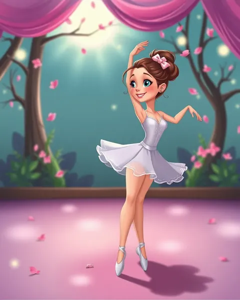 Images de ballerine cartoon : animation colorée du petit danseur