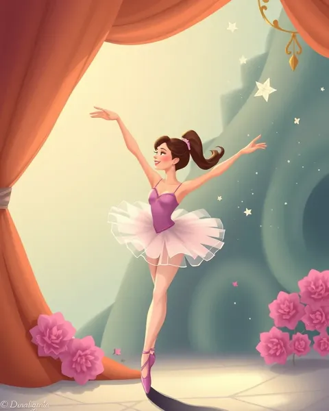 Images de ballerines en cartoon : illustrations joyeuses de danseuses en action