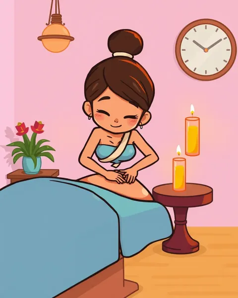 Images de bande dessinée de massage pour relaxation corporelle