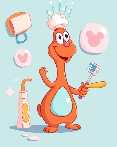 Images de brosse à dents cartoon pour l'éducation des enfants