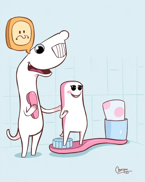 Images de brosse à dents de cartoon pour des fins éducatives