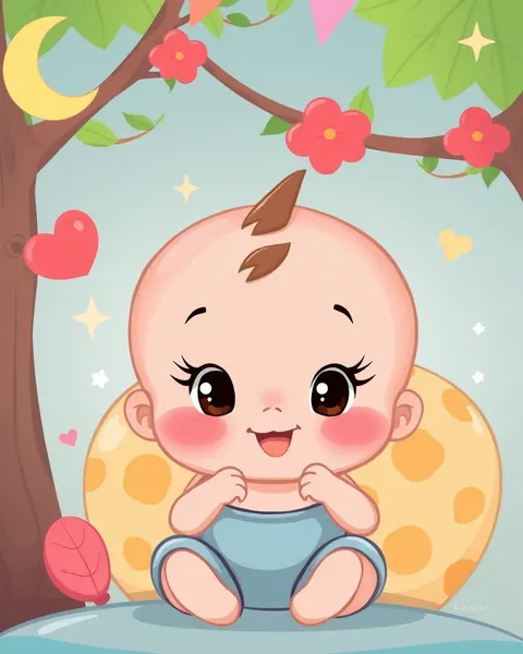 Images de bébé en cartoon pour des photos d'enfants adorables