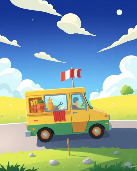 Images de camion de nourriture en cartoon adorables pour le fun des enfants