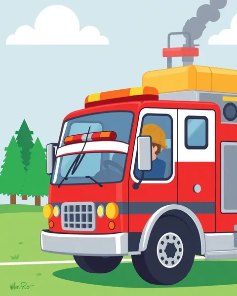 Images de camion de pompiers BD pour le divertissement des enfants