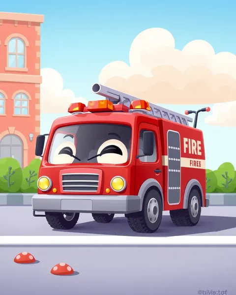 Images de camions de pompiers de cartoons pour enfants