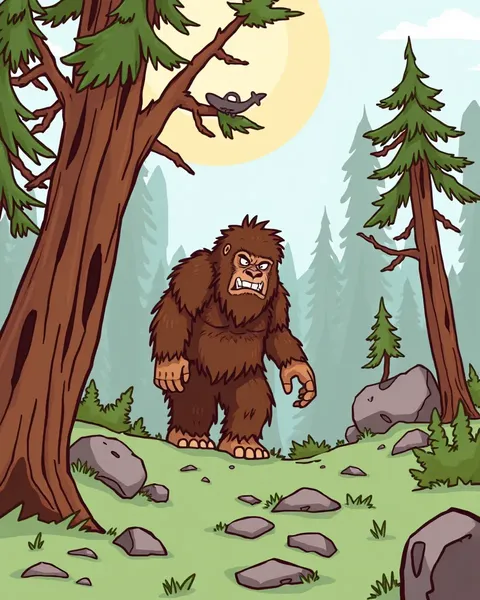 Images de cartoon de Bigfoot et leur signification mythologique