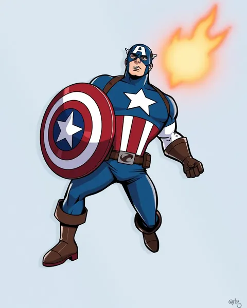 Images de cartoon de Captain America et de comics