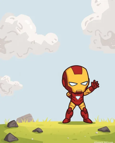 Images de cartoon de Iron Man pour divertissement familial