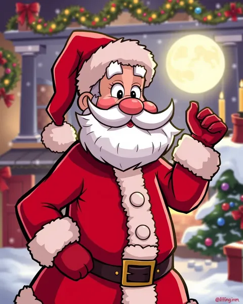 Images de cartoon de Madame Claus apportent la joie à tous