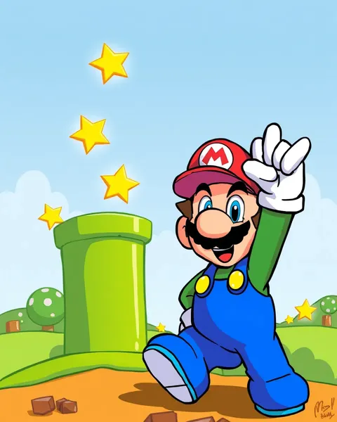 Images de cartoon de Mario : personnages classiques de Nintendo en illustrations