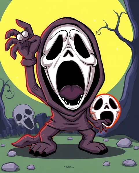 Images de cartoon de Scream : illustrations effrayantes de terreur