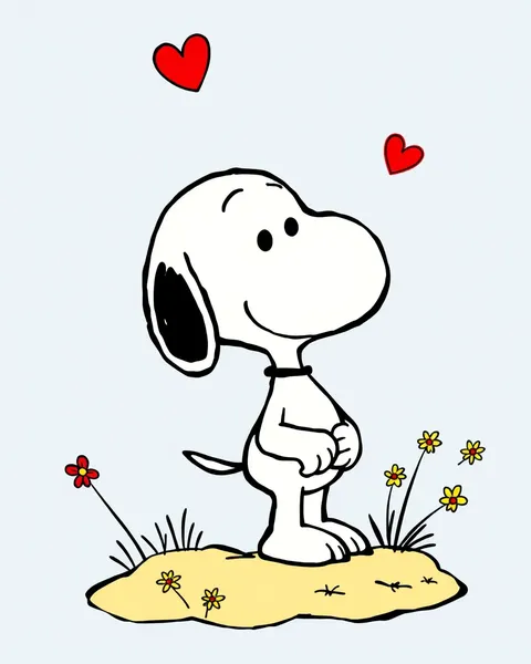 Images de cartoon de Snoopy et leurs créations colorées