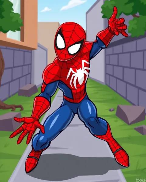 Images de cartoon de Spider-Man à des fins éducatives uniquement