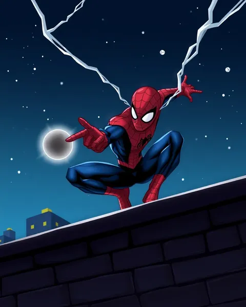 Images de cartoon de Spiderman : Aventures de saut en araignée