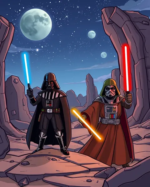 Images de cartoon de Star Wars de moments excitants