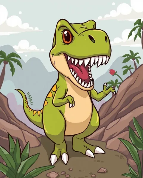 Images de cartoon de T-Rex pour les enfants et le divertissement des enfants