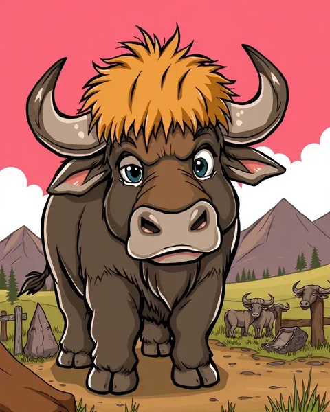 Images de cartoon de bison pour usage personnel