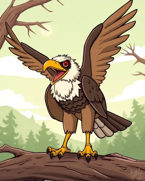 Images de cartoon de buzzard avec des scènes d'action