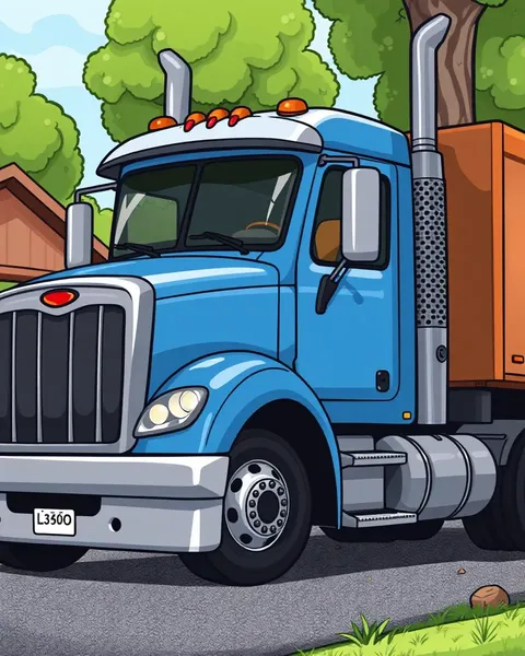 Images de cartoon de camion semi : dessins de véhicules fantaisistes