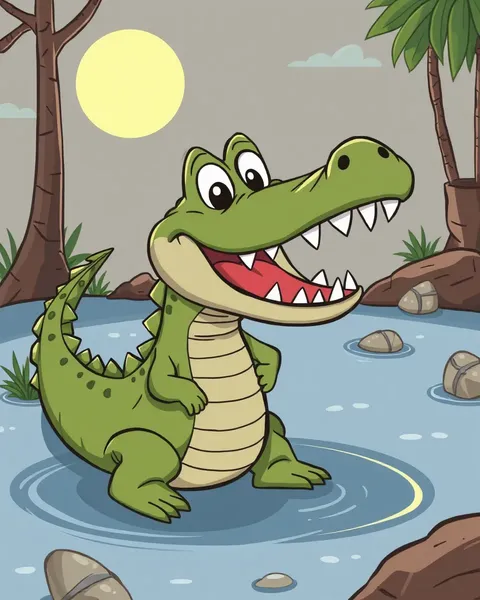 Images de cartoon de crocodile exposées